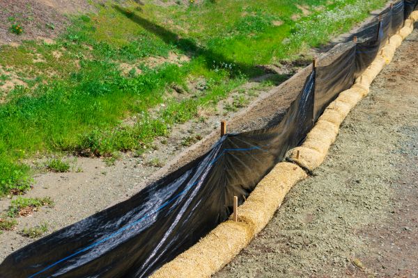 Straw Wattle Installation in Boerne